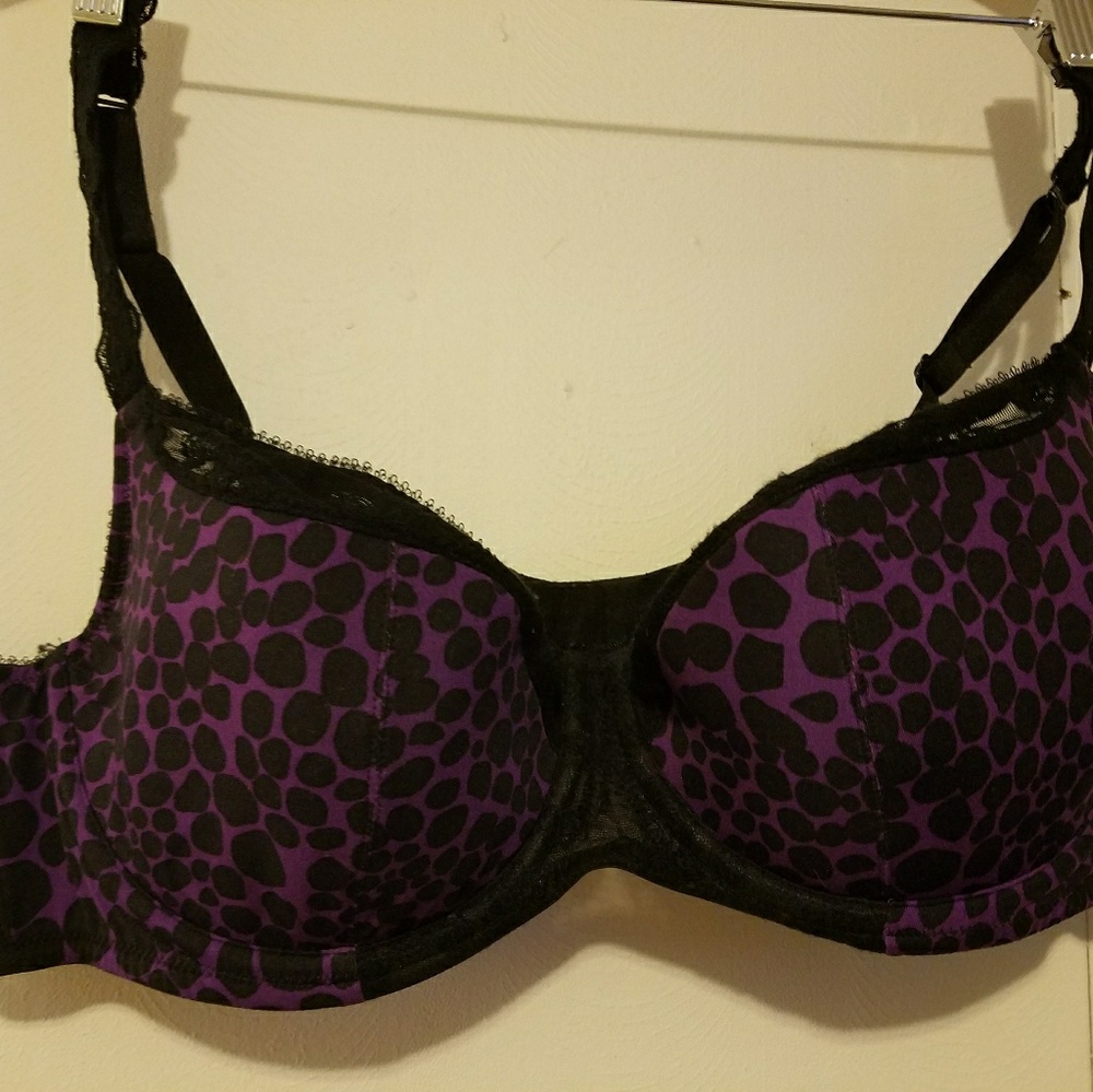 Cacique purple and black bra 44C